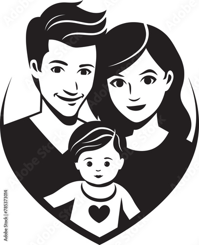 Vector Illustration of a Joyful Husband, Wife, and Children