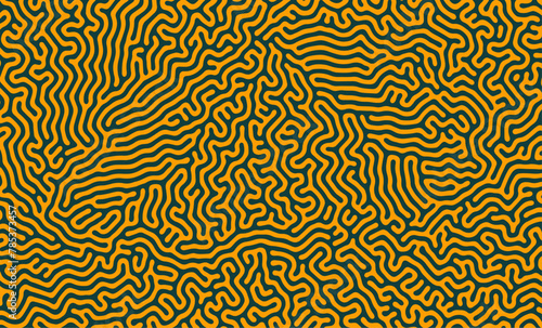 Green And Yellow Turing reaction diffusion pattern with abstract motion