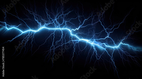Lightning on black background. Power illustration