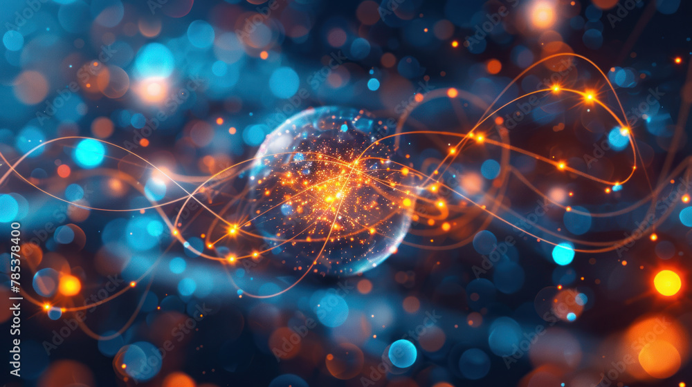 Nano size particle, nanotechnology, nuclear, quantum physics concept Nano size particle, nanotechnology, nuclear, quantum physics concept
