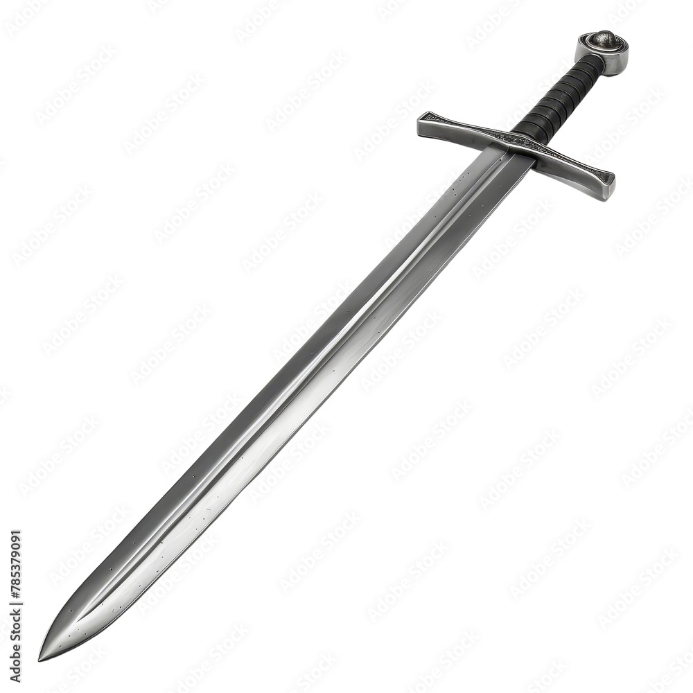 Medieval Longsword with a Detailed Hilt Design, Symbolizing Historical Warfare and Chivalry. Medieval Longsword with a Detailed Hilt Design, Symbolizing Historical Warfare and Chivalry.