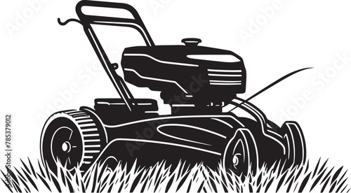 Minimal Lawn Mower Vector Drawing