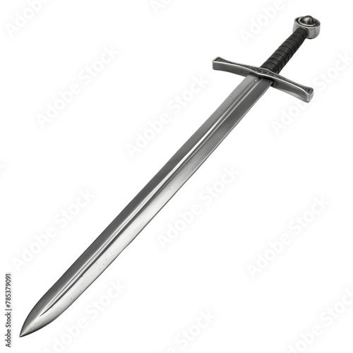 Medieval Longsword with a Detailed Hilt Design, Symbolizing Historical Warfare and Chivalry.