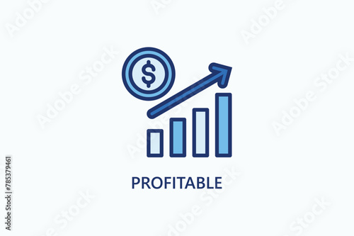 Profitable vector, icon or logo sign symbol illustration