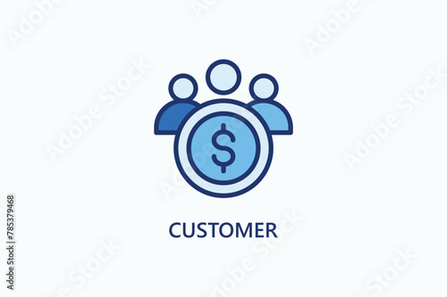 Customer vector, icon or logo sign symbol illustration