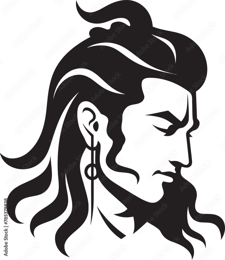 Lord Shiva Meditating Vector Drawing