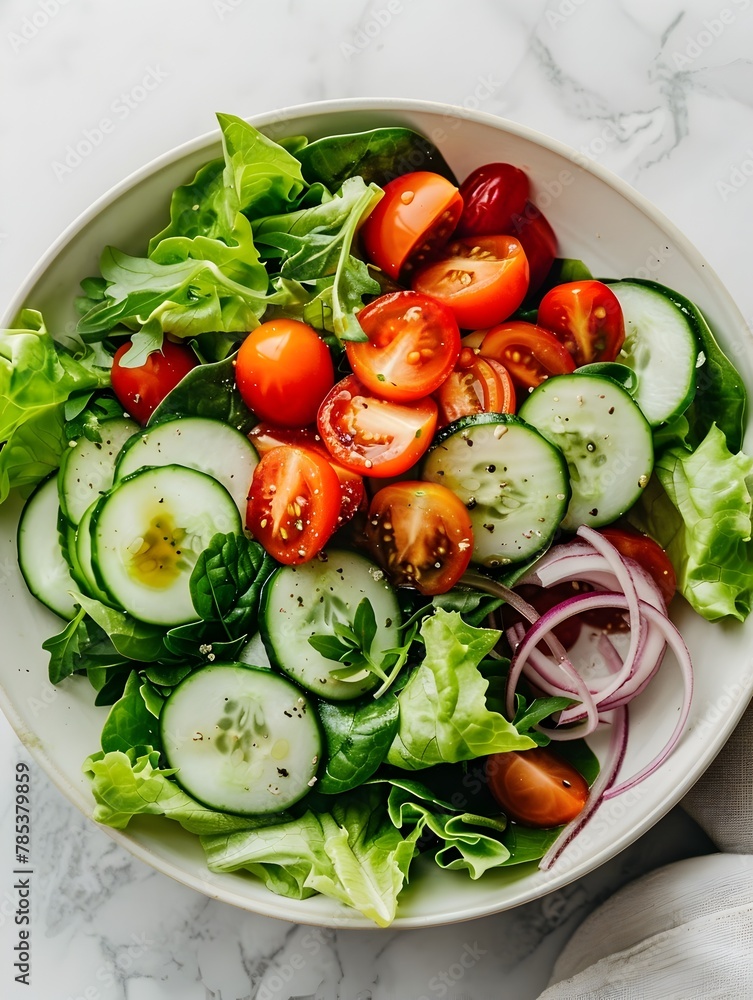 Artfully Arranged Bowl of Vibrant Salad Ingredients Highlighting a Healthy Lifestyle Artfully Arranged Bowl of Vibrant Salad Ingredients Highlighting a Healthy Lifestyle