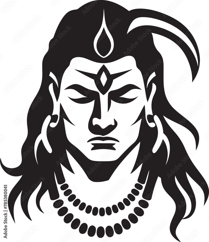 Shiva, The Meditator of Courage Vector Graphic