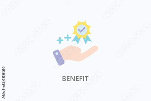 Benefit vector, icon or logo sign symbol illustration