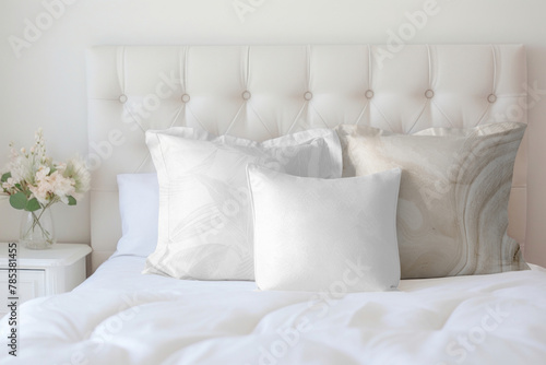 Bed cushion png mockup, transparent design