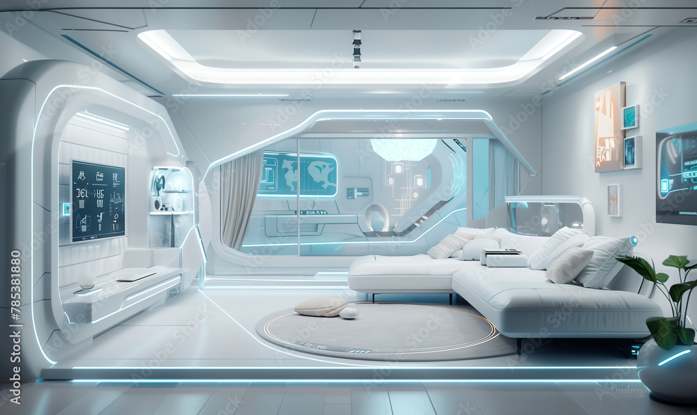 Futuristic generic smart home. Futuristic generic smart home.