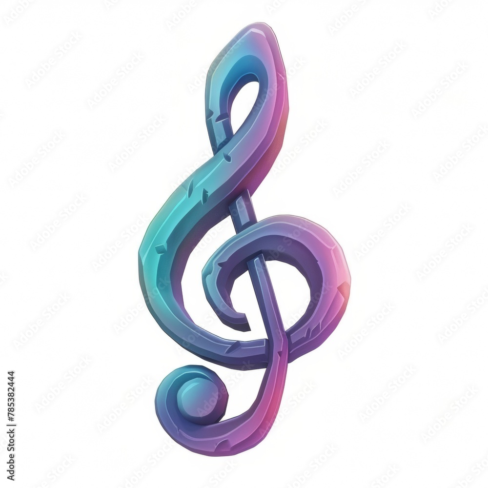 2D video game asset, Music Note. Single object, white background 2D video game asset, Music Note. Single object, white background