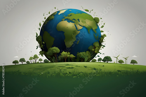 Green Technology Triumphs Innovate for a Greener Future - Earth Day Vector Illustration