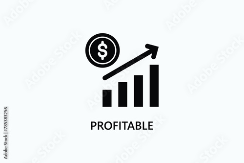 Profitable vector, icon or logo sign symbol illustration