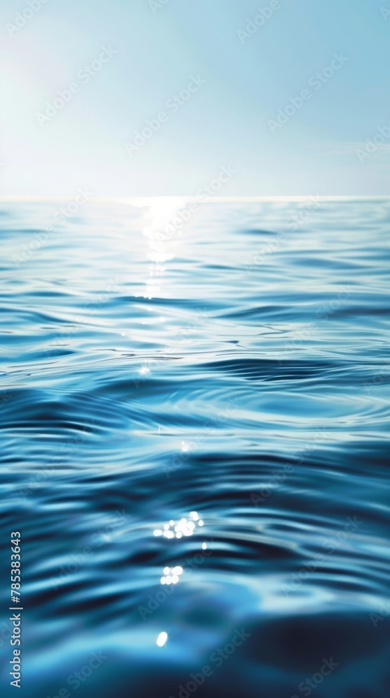 Serene Water Ripples Reflecting a Clear Blue Sky Emanating a Sense of Tranquility and Purity. Serene Water Ripples Reflecting a Clear Blue Sky Emanating a Sense of Tranquility and Purity.