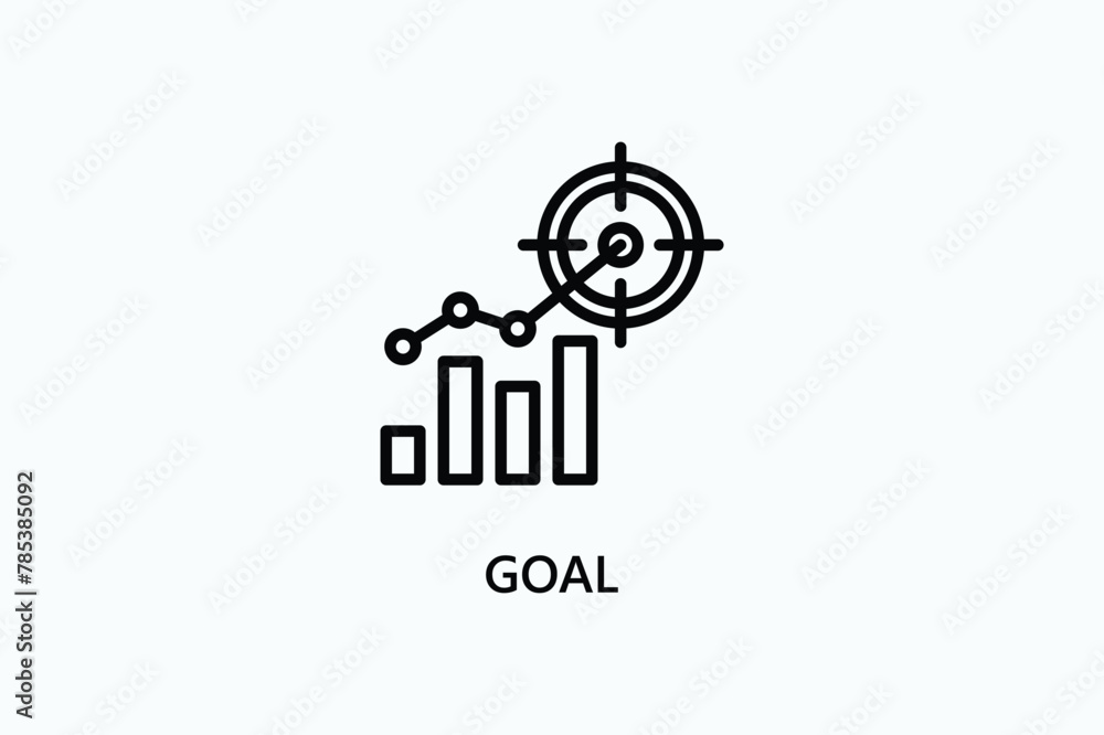 Obraz premium Goal vector, icon or logo sign symbol illustration