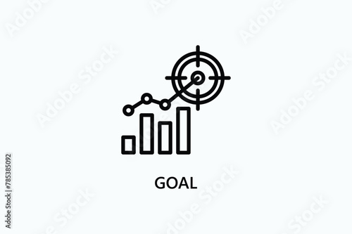 Goal vector, icon or logo sign symbol illustration