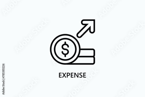 Expense vector, icon or logo sign symbol illustration