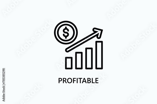 Profitable vector, icon or logo sign symbol illustration