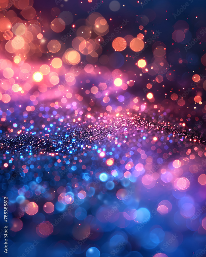 Dark Blue and Pink Glittering Lights with Dreamy Bokeh, banner, background for event invitation, New Year's or Christmas decoration, Party Time, Festival Holiday, Birthday, Space for text Dark Blue and Pink Glittering Lights with Dreamy Bokeh, banner, background for event invitation, New Year's or Christmas decoration, Party Time, Festival Holiday, Birthday, Space for text