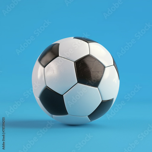 Soccer ball on a blue background
