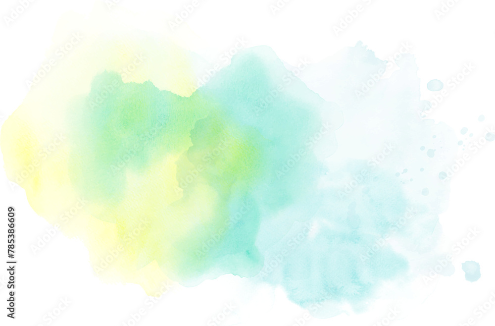 Blue yellow watercolor stains.