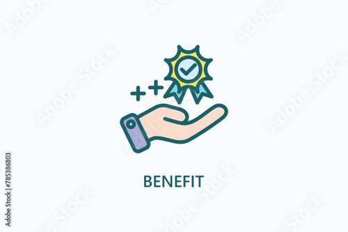 Benefit vector, icon or logo sign symbol illustration