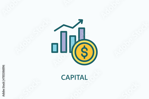 Capital vector, icon or logo sign symbol illustration