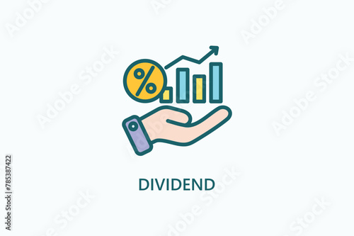 Dividend vector, icon or logo sign symbol illustration