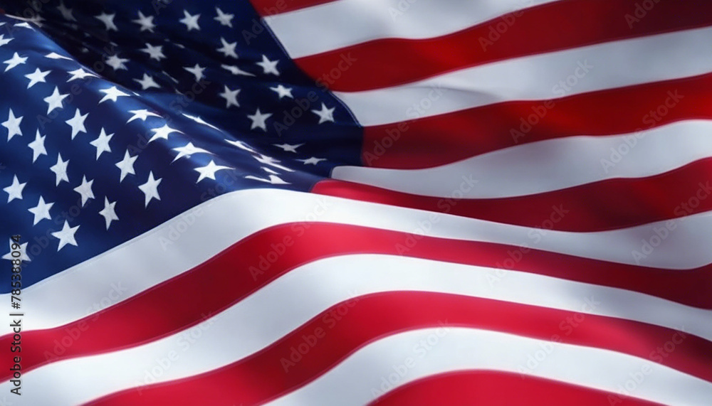 Obraz premium Classic Usa Flag With Sun Glare