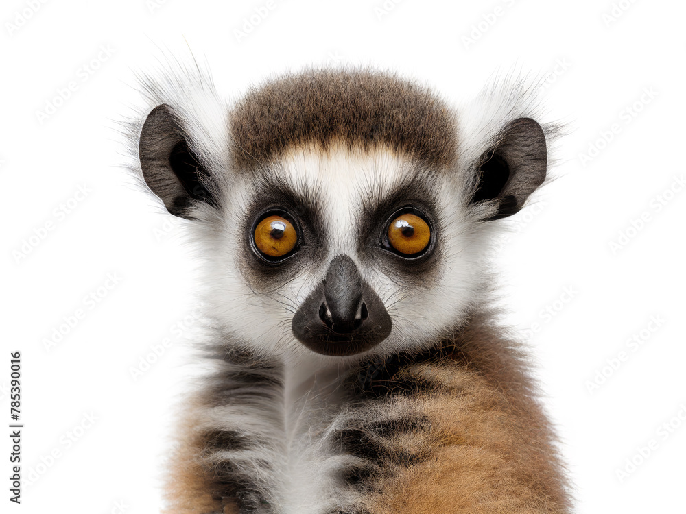 Madagaskar animal baby portrait. Generative AI illustration