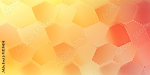 Peach and yellow gradient background with a hexagon pattern in a vector illustration © Celina