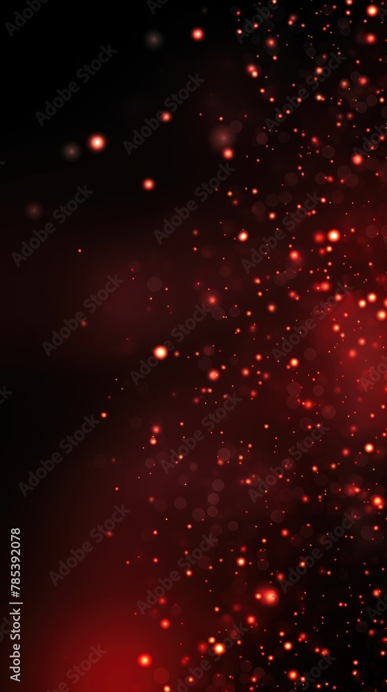 Red abstract glowing bokeh lights on a black background with space for text or product display