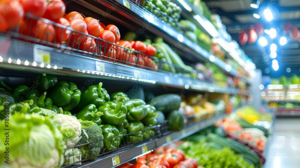 Fresh produce overflow: a vibrant grocery store display