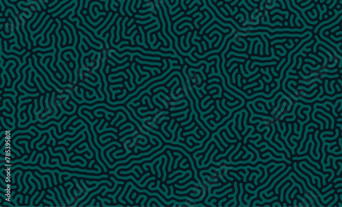 Blue green turing lines organic shape patterns background design