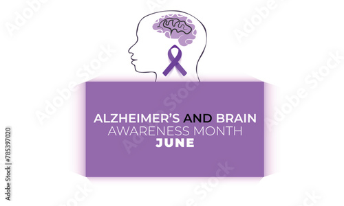 Alzheimer's and brain awareness month. background, banner, card, poster, template. Vector illustration.