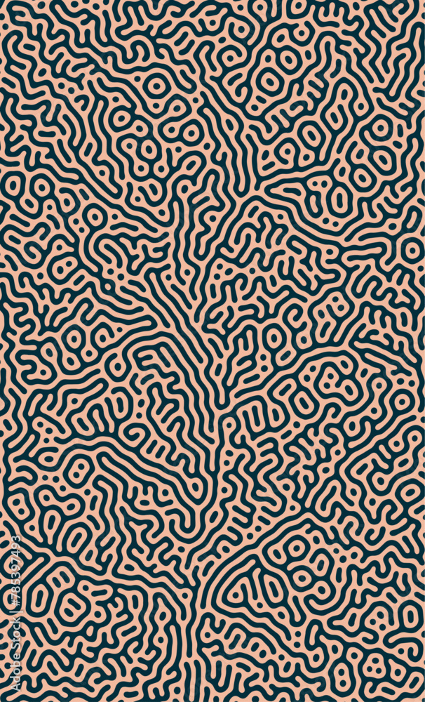 Orange tree turing lines organic shape patterns background design