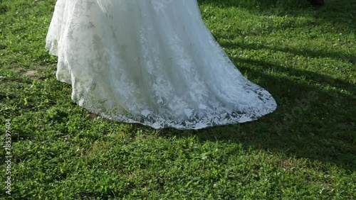 detail of a wedding dress