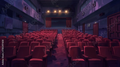 Movie Theater empty indoor scenario
