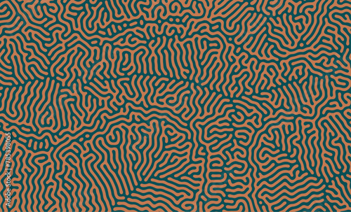 Elegant green and orange turing lines organic shape patterns background design