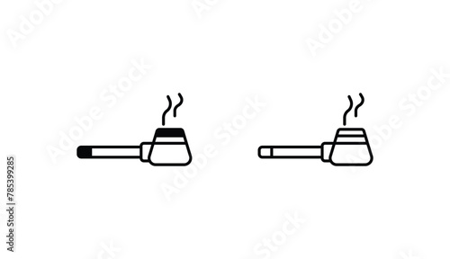 Smoke Pipe icon design with white background stock illustration