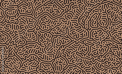 Orange turing lines organic shape patterns background design