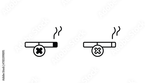 No Smoking icon design with white background stock illustration