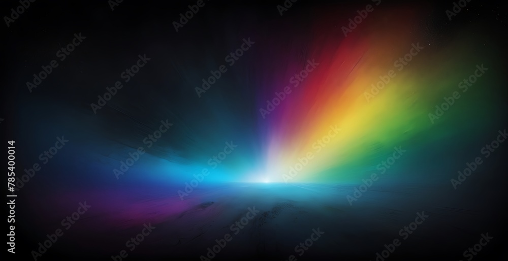 rainbow, dark back background with noise grungy texture