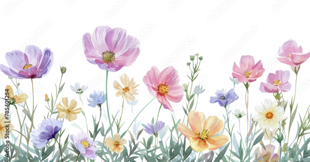 PNG  Spring flowers border nature outdoors blossom