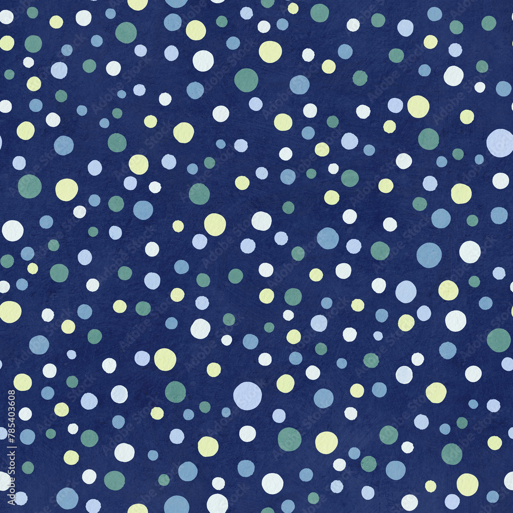 Deep blue polka dots seamless pattern. Kids modern spots. Geometric pattern. Deep blue polka dots seamless pattern. Kids modern spots. Geometric pattern.