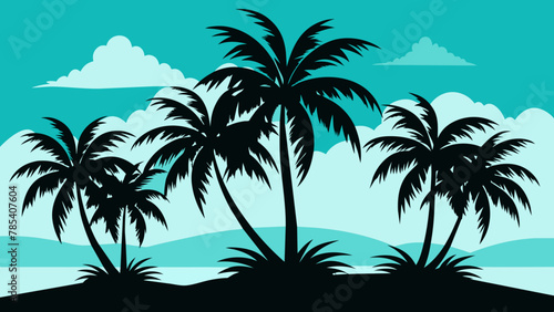 palm-trees-silhouette-vector © VarotChondra
