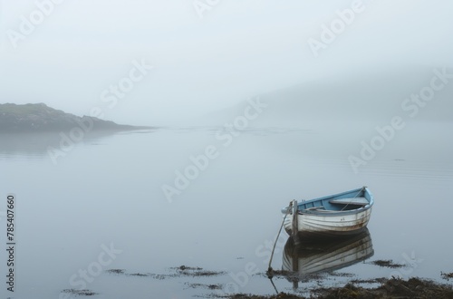 Boat in Scottish mist