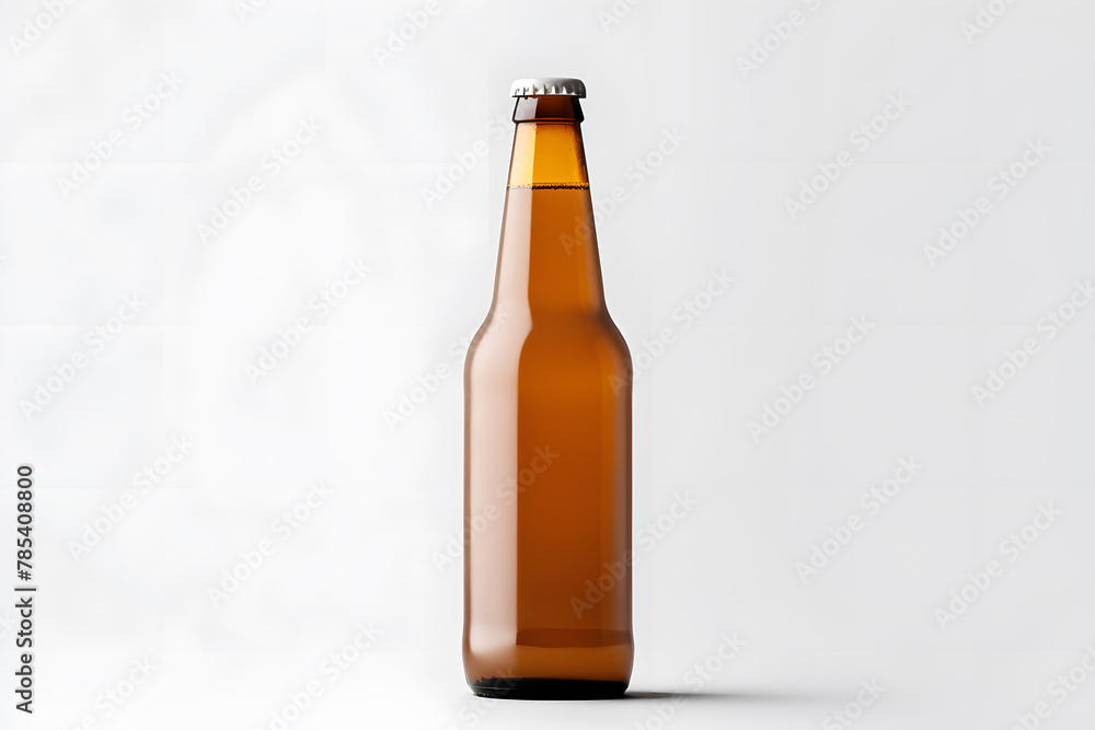 Craft beer bottle mockup isolated on white background Craft beer bottle mockup isolated on white background