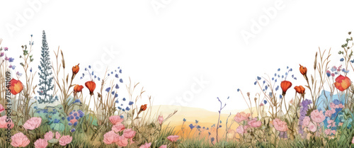 PNG  Flower backgrounds landscape grassland © Rawpixel.com